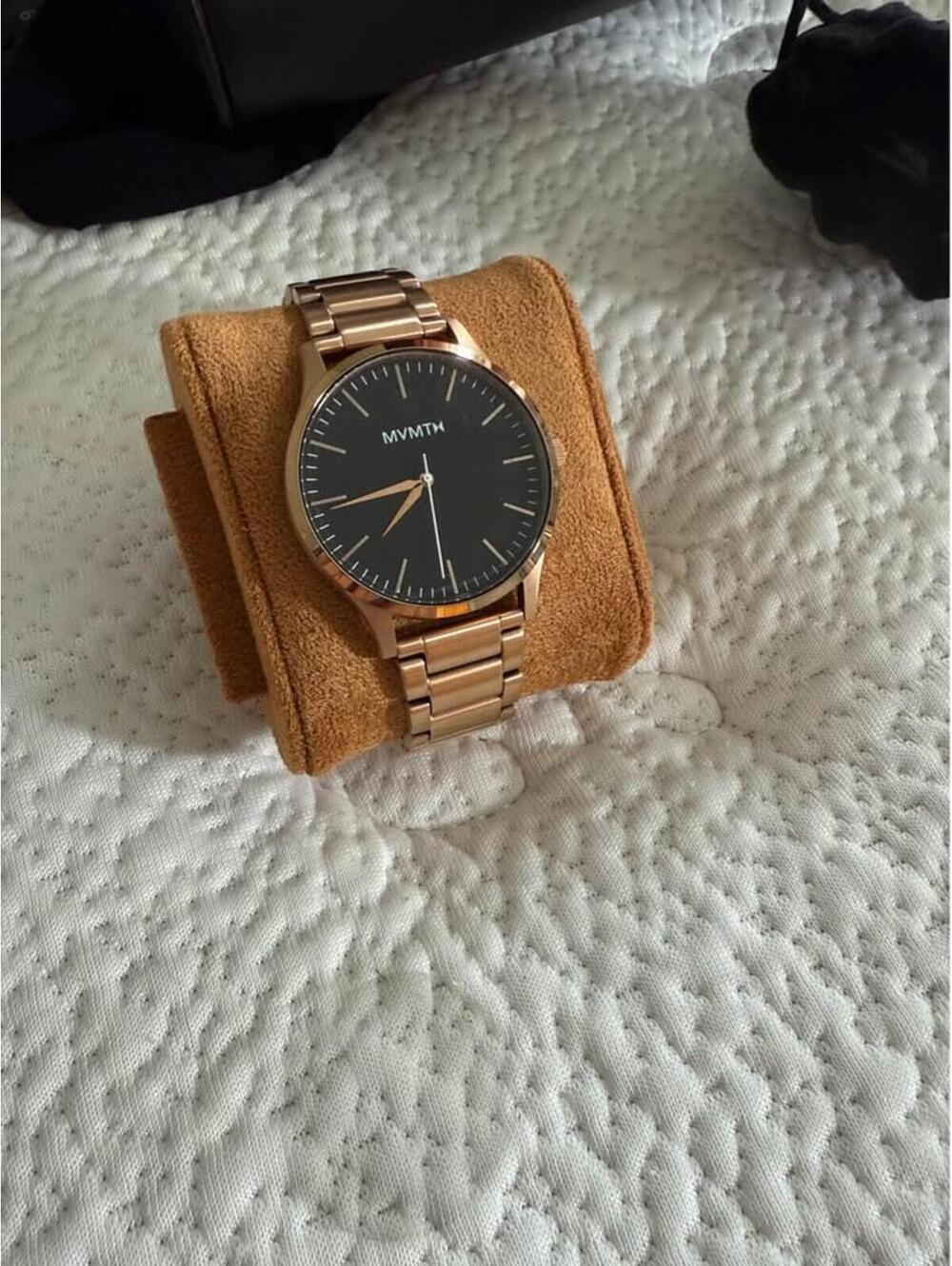 MVMT Rose Gold Stainless Steel Watch with Black Dial